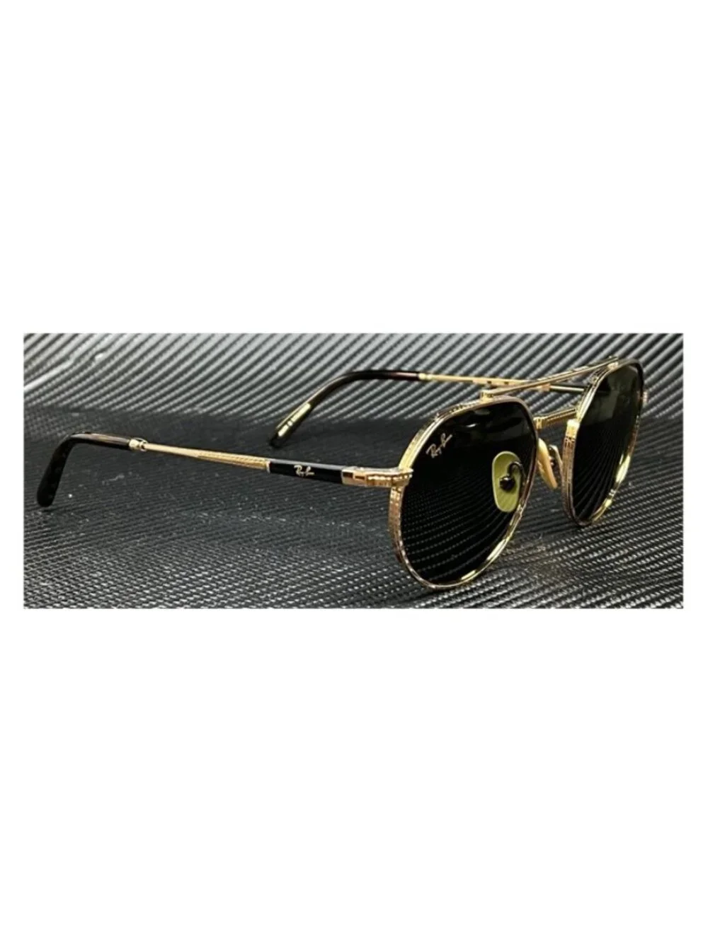 New Ray Ban Men Gold Sunglasses 53-20-140